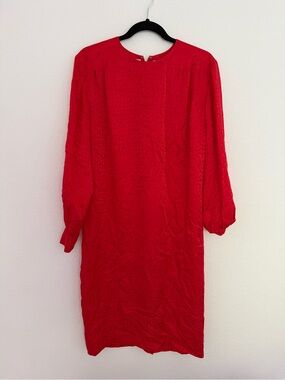 Liz Claiborne Vibrant Red Long Sleeve Shift Dress